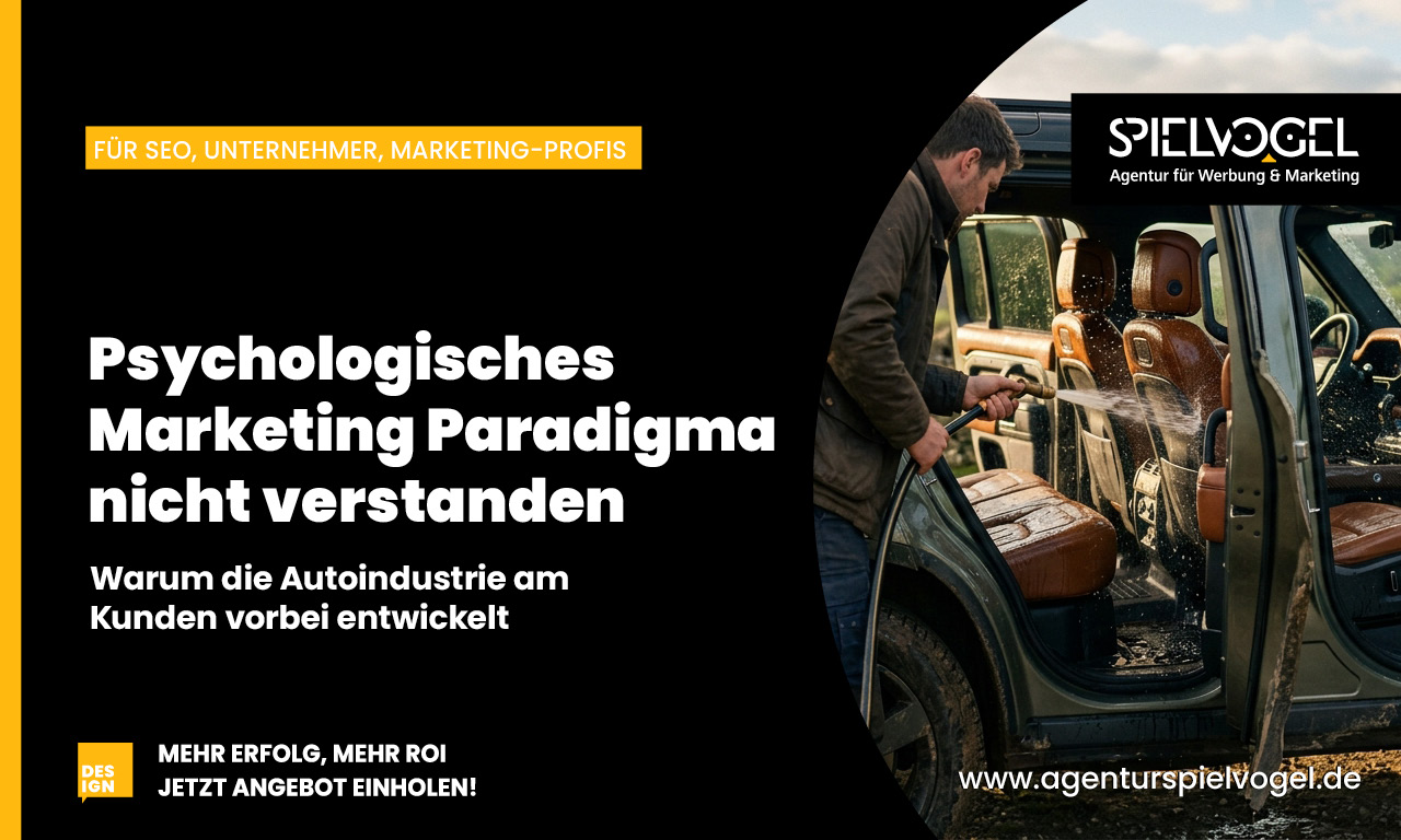 Psychologisches Marketing Paradigma nicht verstanden. Warum die Automobilindustrie am Kunden vorbei entwickelt.